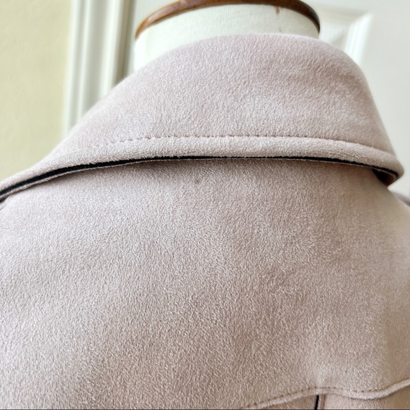 Zara Light Pink Suede Moto Jacket - Picture 12 of 16